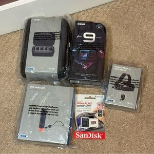 NWT GoPro Hero 9 Black with All Accessories and SanDisk Card